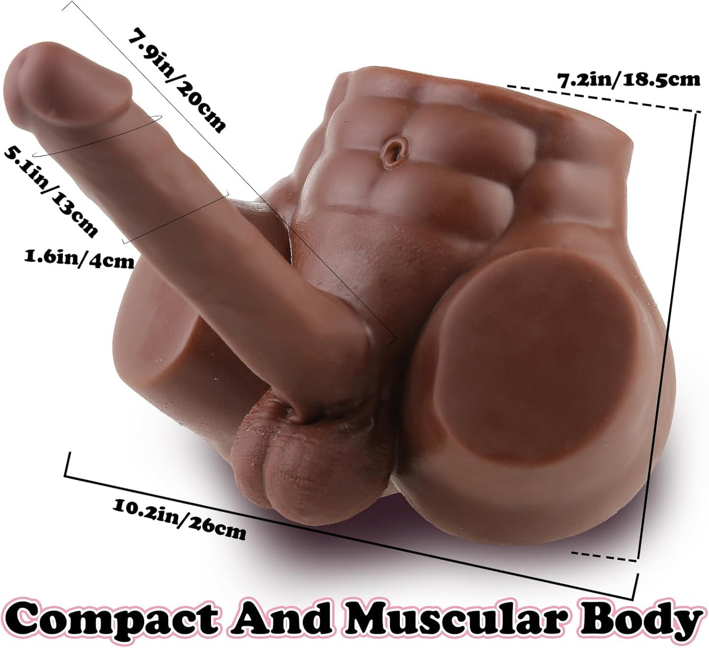 Muñeco sexual masculino AxisFlex Torso con dildo flexible de 8 pulgadas