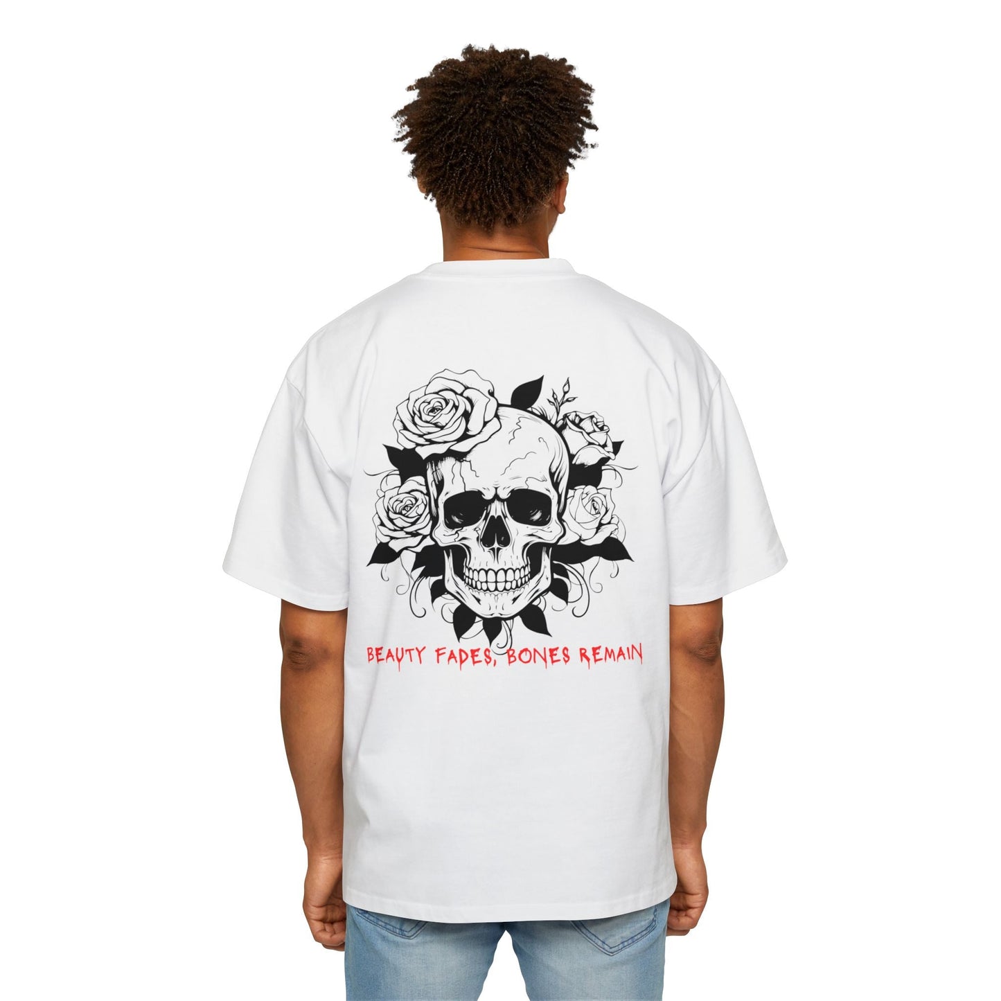 Camiseta extragrande con calavera y rosas de EA para hombre