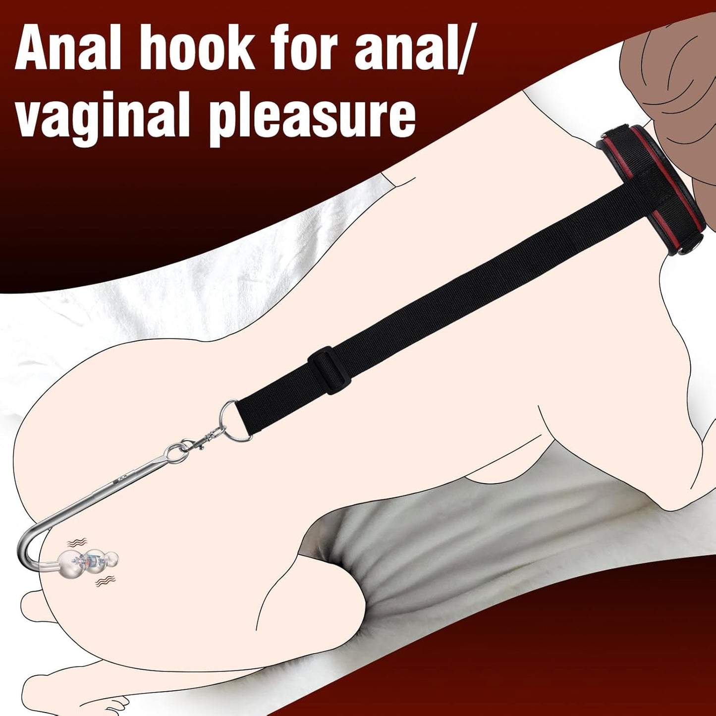 SubControl Vibrating Anal Hook Neck Wrist Bondage Kit