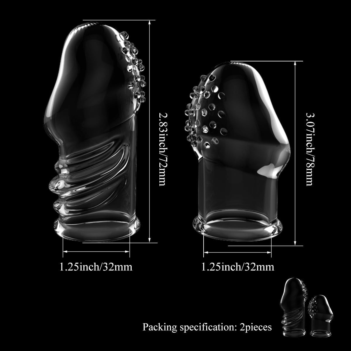 VelyonX Juego de Mangas de Textura Realzadora de Grosor para Pene