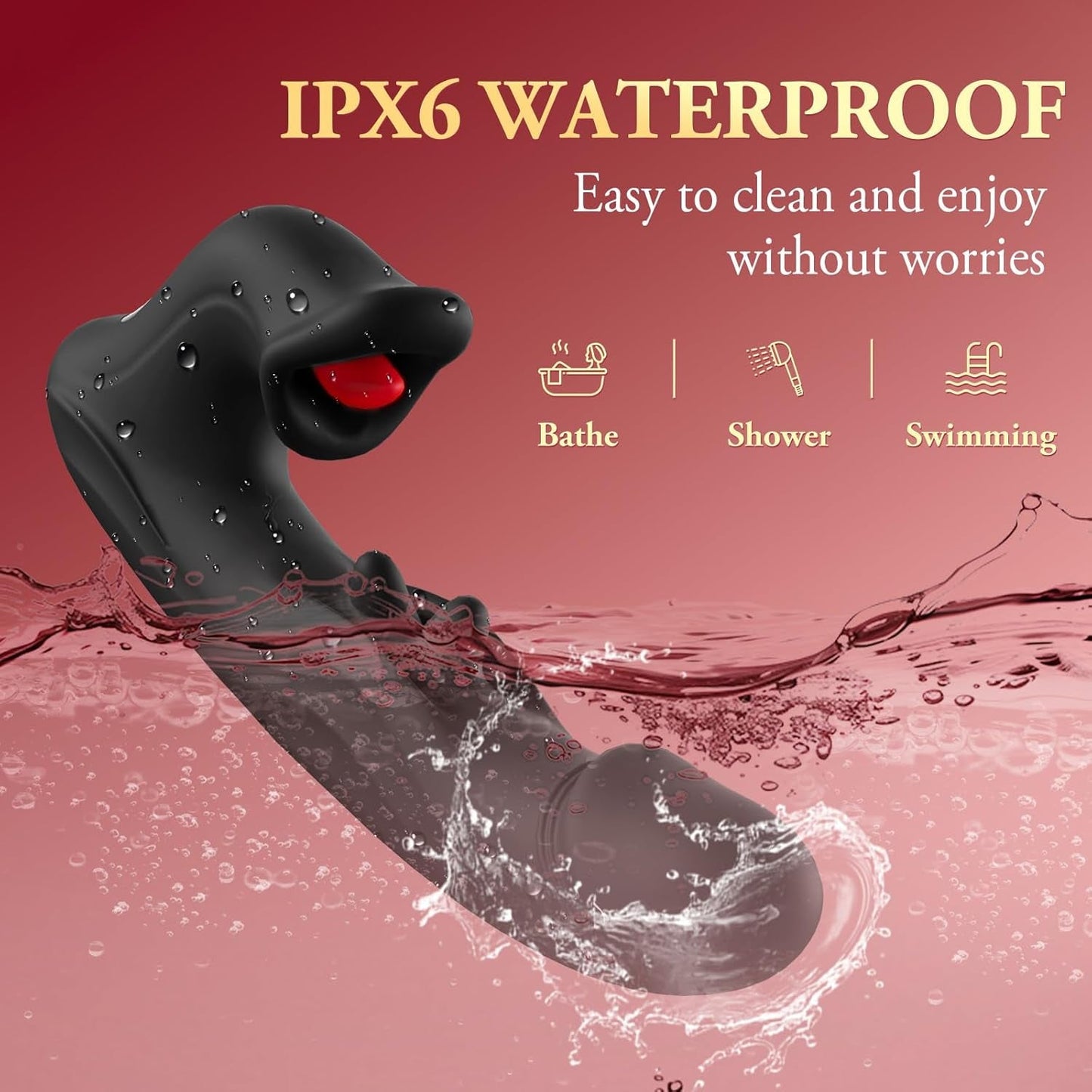 Vibrador ElyraBoost de conejo con empuje y lengüeteo 4 en 1, 10 modos, punto G