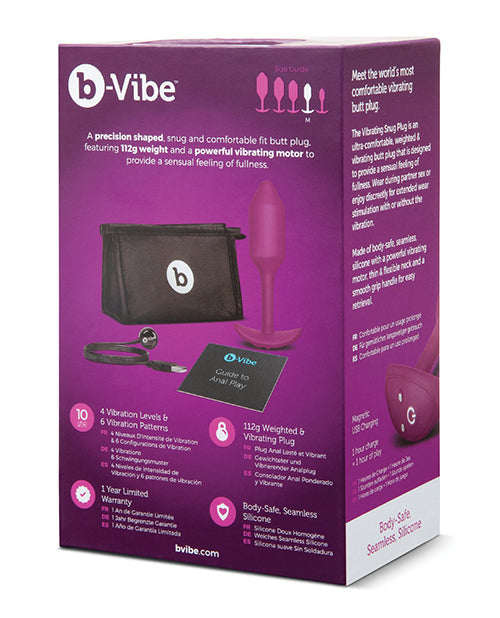 b-Vibe Vibrating Weighted Snug Plug M - Rosa