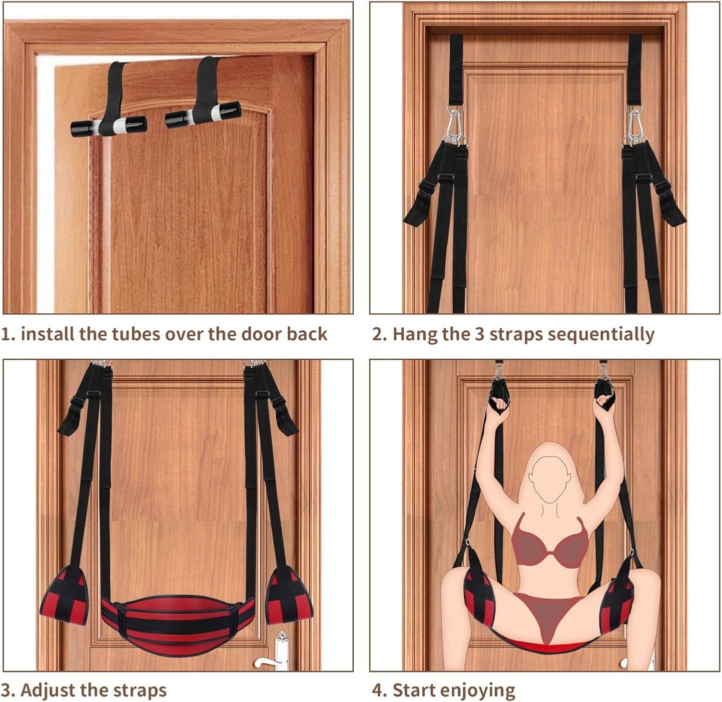 Columpio sexual Velaryn para puerta con asiento y sujeciones