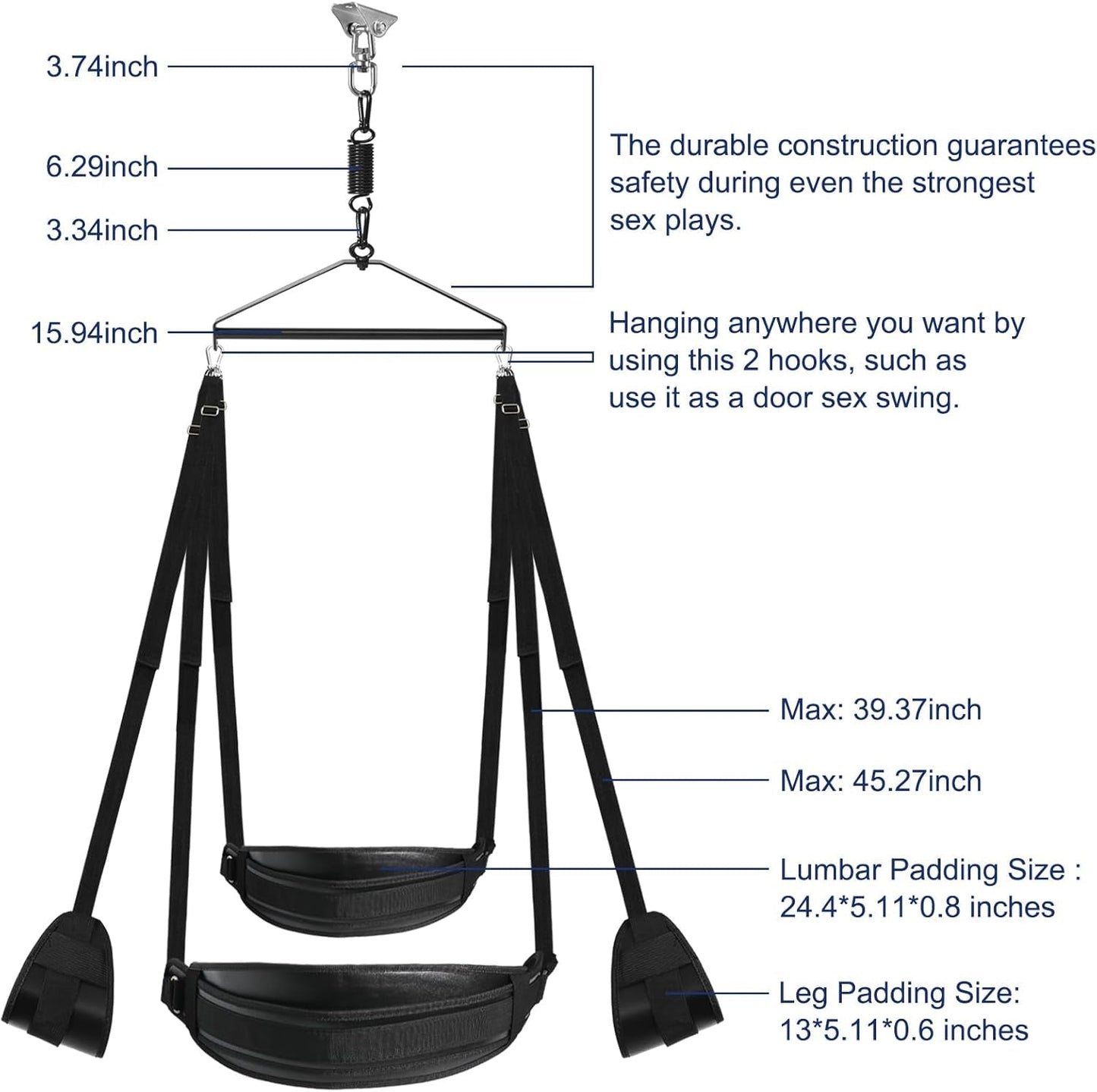 Columpio sexual giratorio de techo VortiqX 360° 362 kg