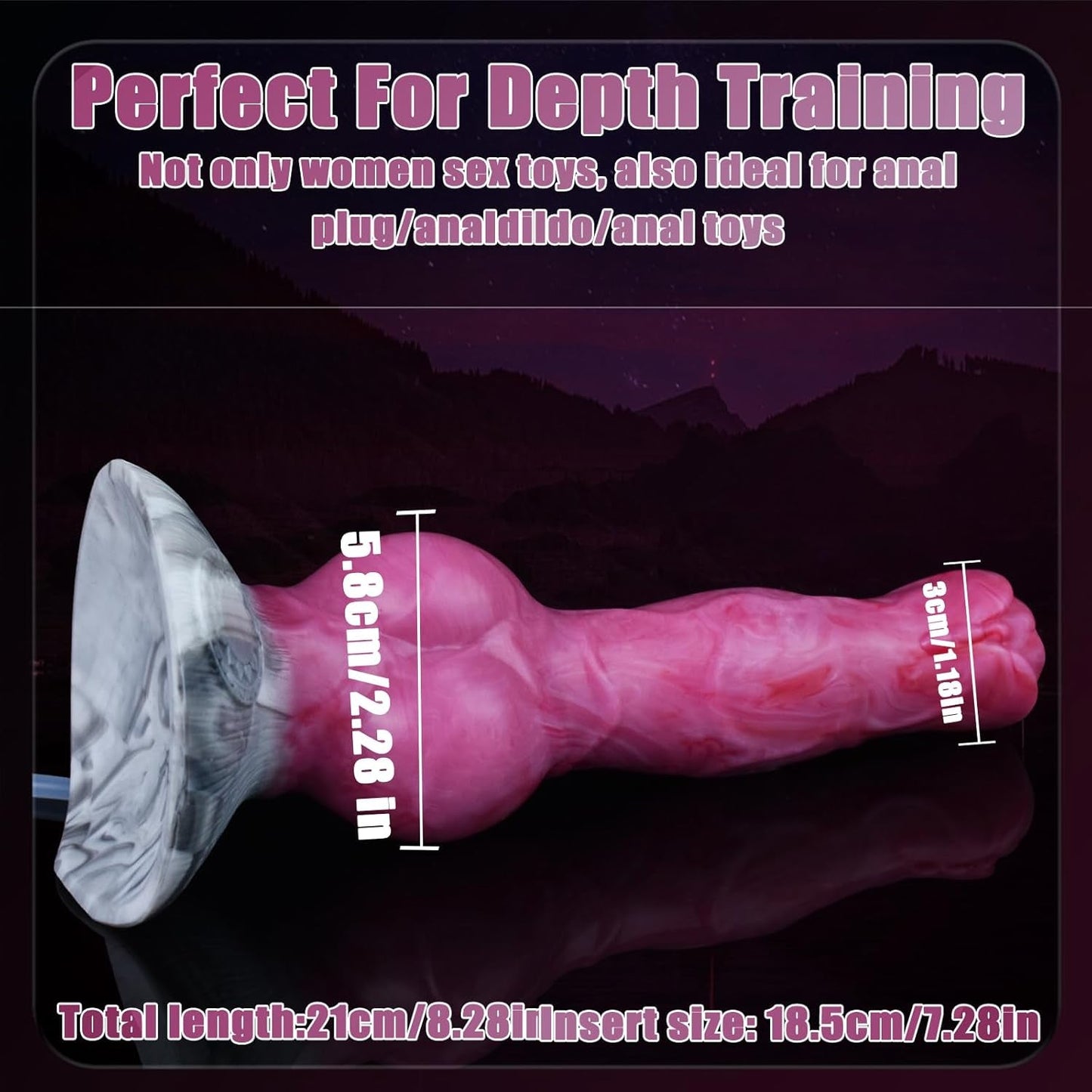 PinkKnot 8.2” Squirting Knot Dildo Silicone Suction Cup