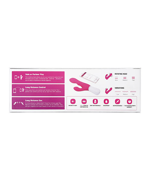 Vibrador conejito giratorio Lovense Nora - Rosa