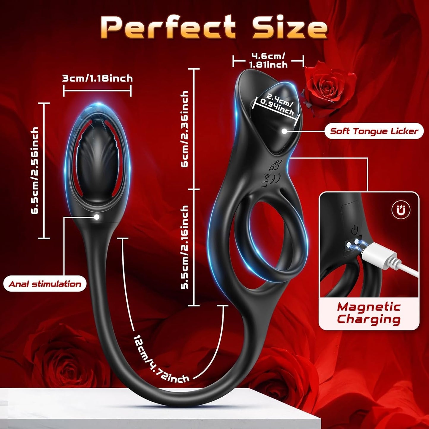SyncDominusX Prostate Massager Cock Ring 9 Modes Silicone