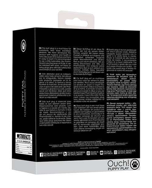 Ouch Puppy Play - Plug anal con cola, negro