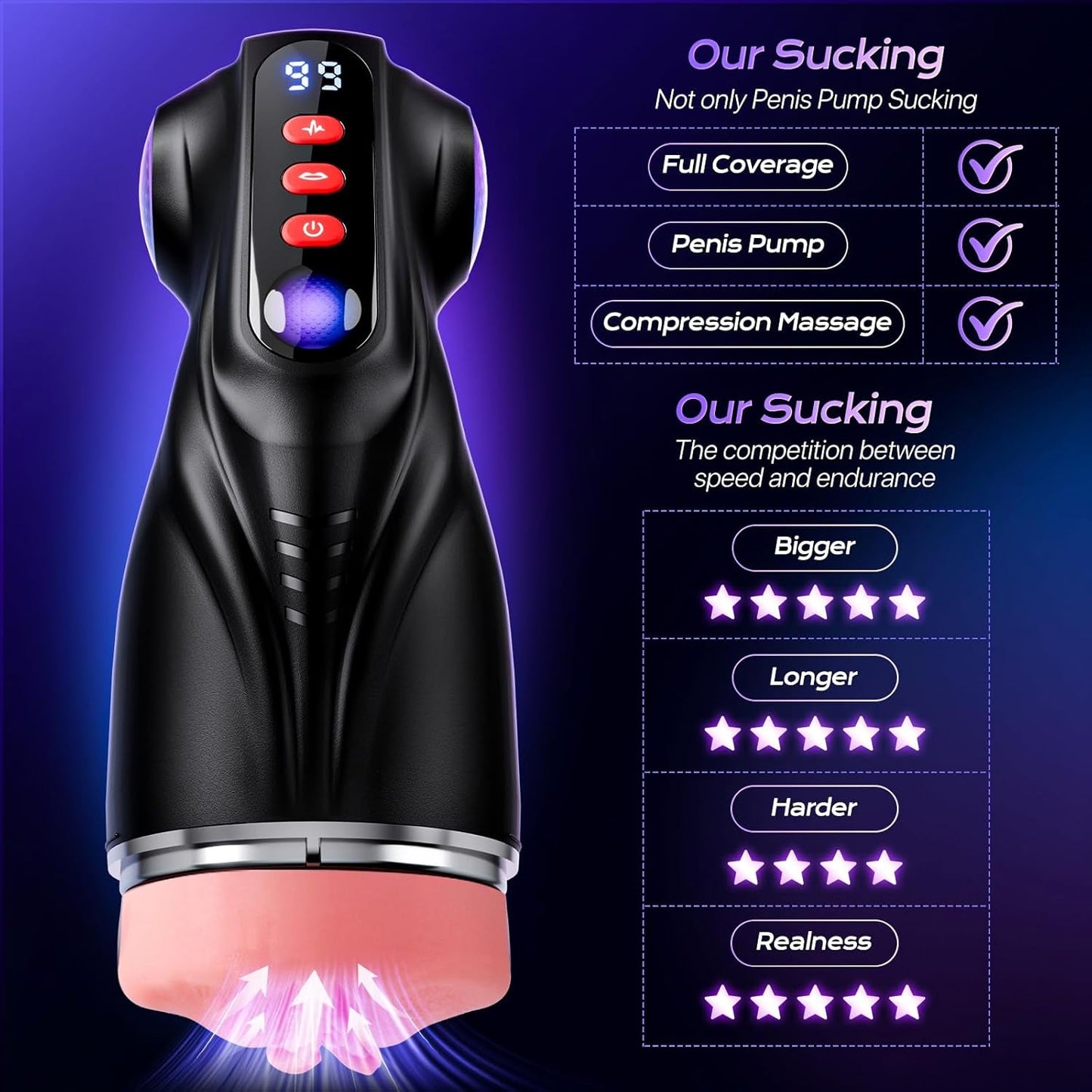 LumiSync AI Sync Pocket Pussy 3 Sleeves App Control Stroker