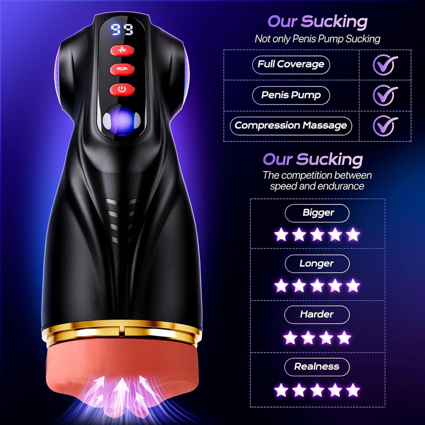 Vibrador Stroker de 3 Fundas SynapseX AI Pocket Pussy