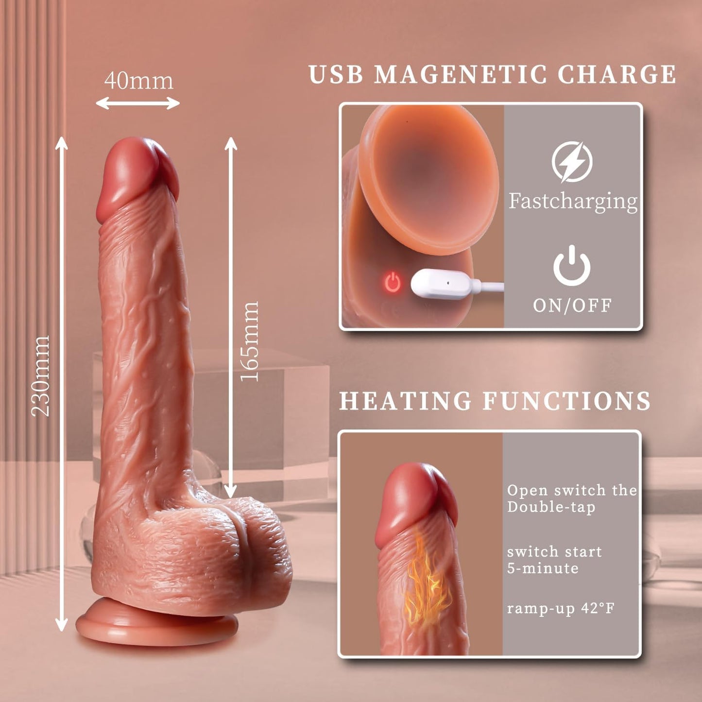 Vibrador Dildo de Empuje Infinito