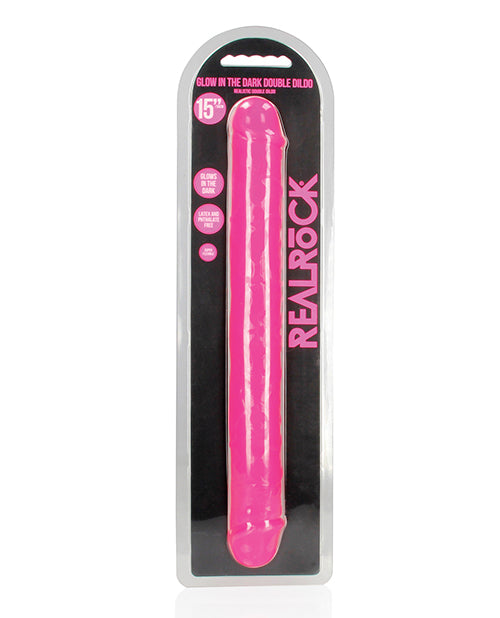 Realrock 15" Double Dong Luminescent Rose Néon