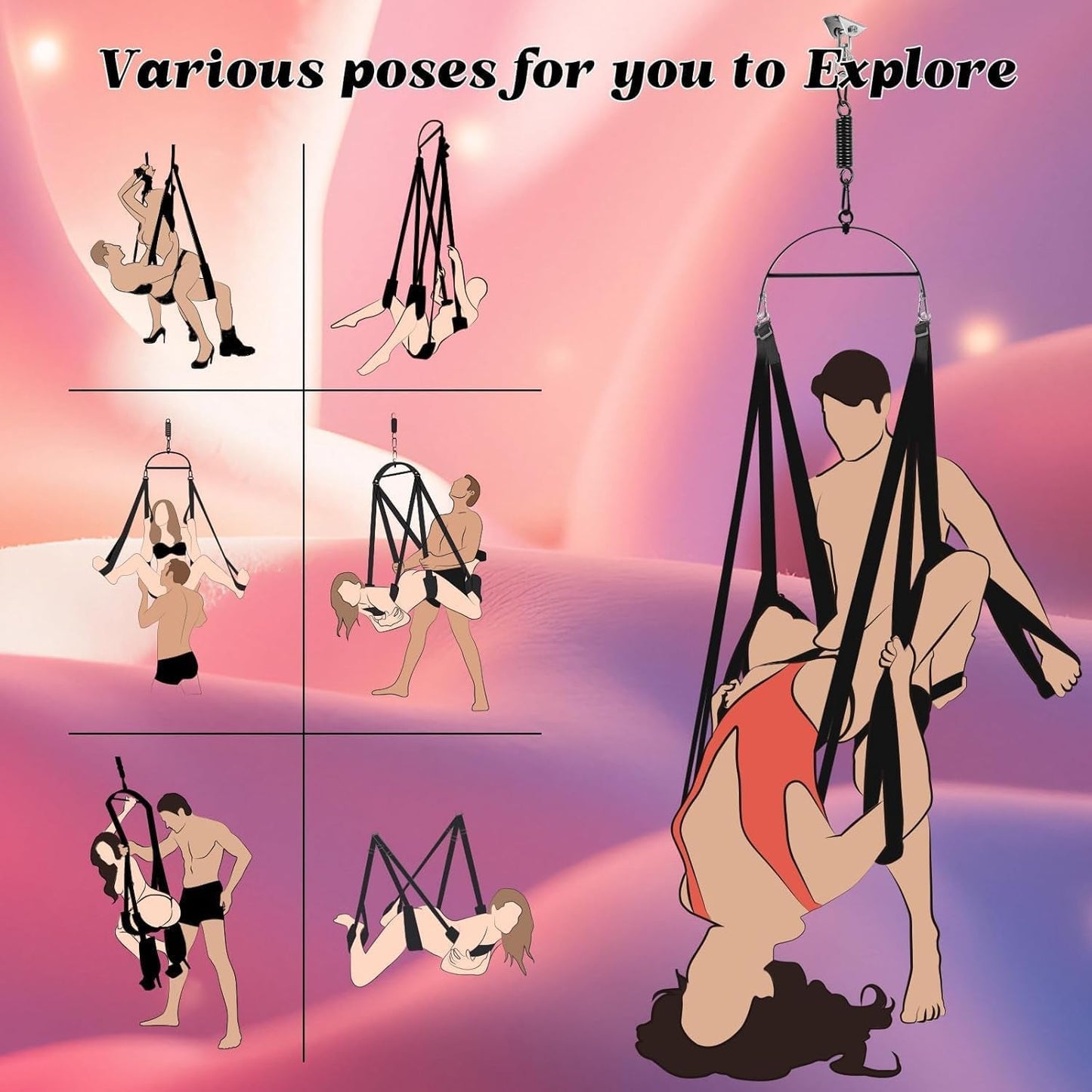Columpio sexual ajustable VortexLift Premium 360° 362kg