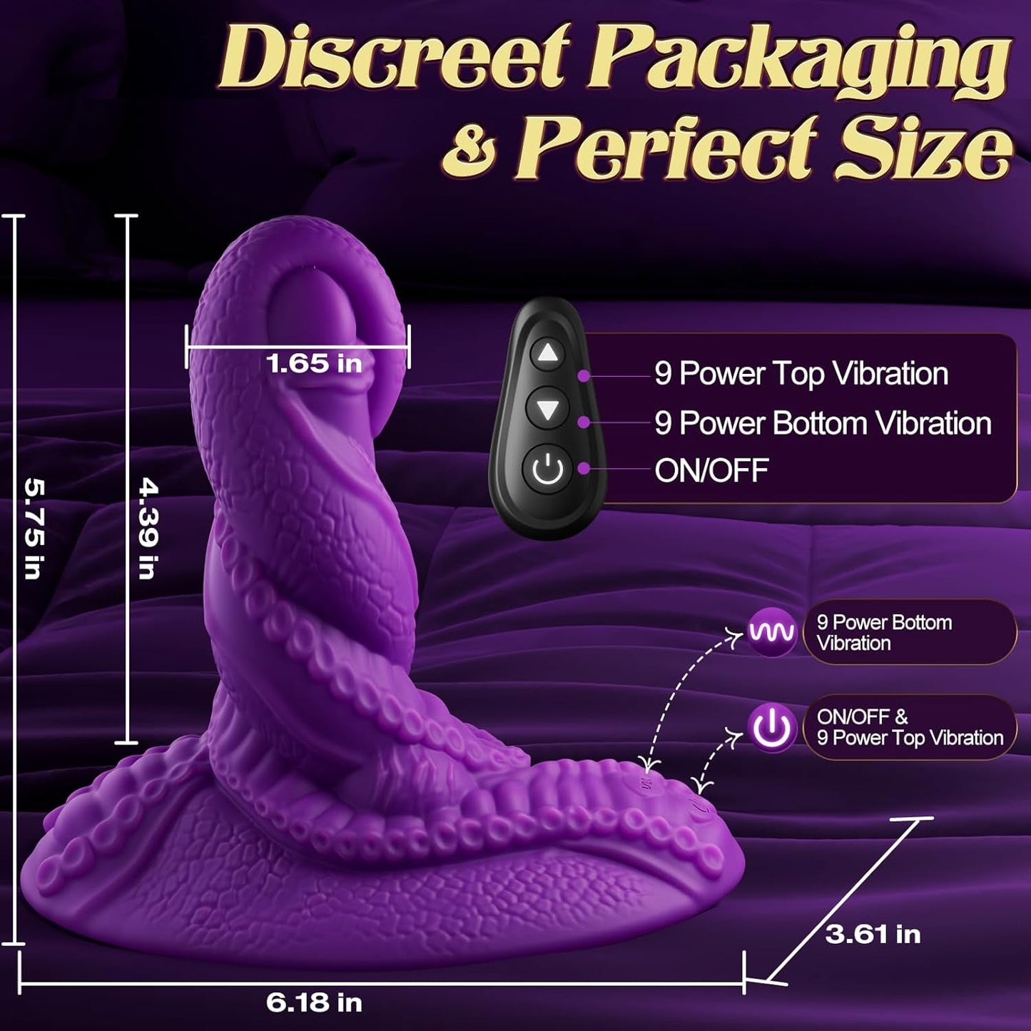 TentaclePulse Dildo de tentáculo para montar con vibración y control remoto 9x9