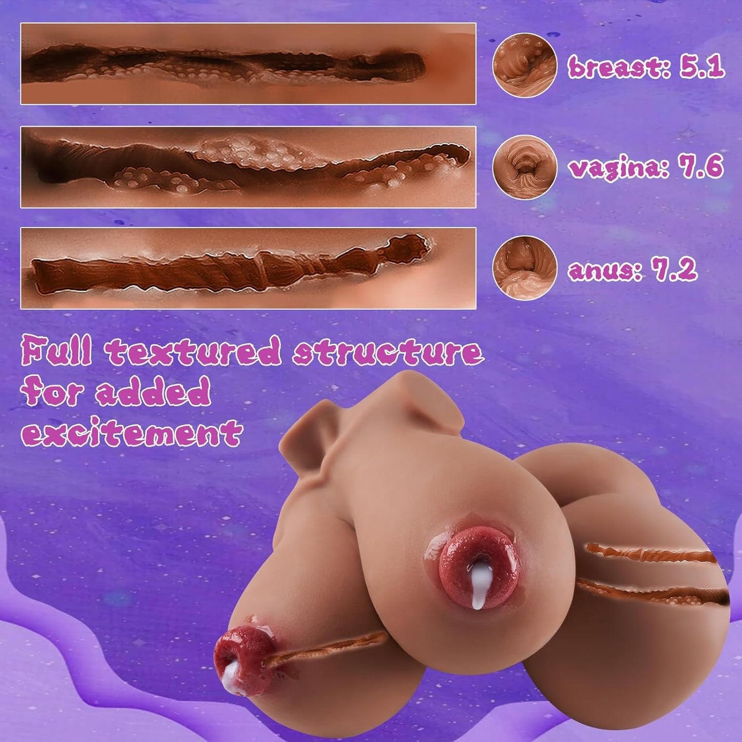 ObsidiaMax 24 lb 4 en 1 Torso de Muñeca Sexual TPE Pechos Grandes