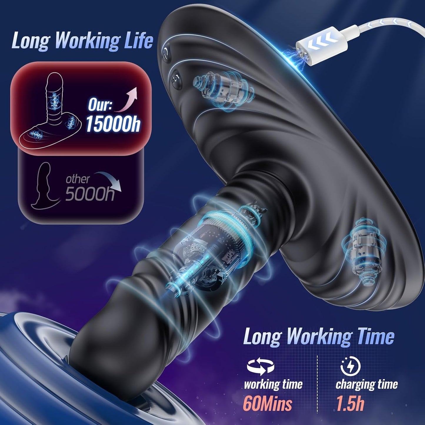 CoreRide Masajeador de Próstata Vibrador de Empuje Ride Plug