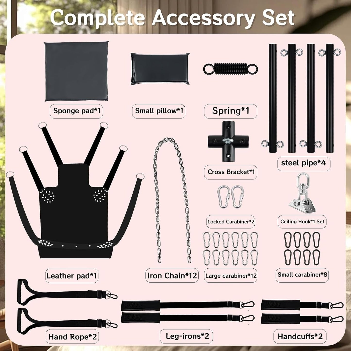 FloatEase Premium Heavy-Duty 360° Adjustable Sex Swing 800lb