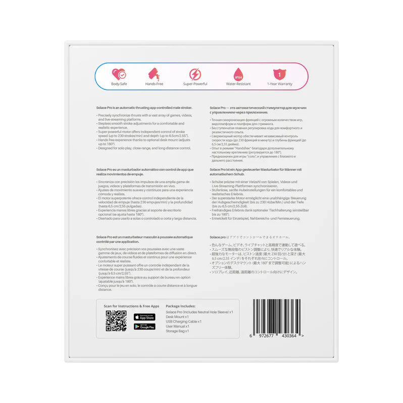 Masturbador de empuje Lovense Solace Pro - Negro