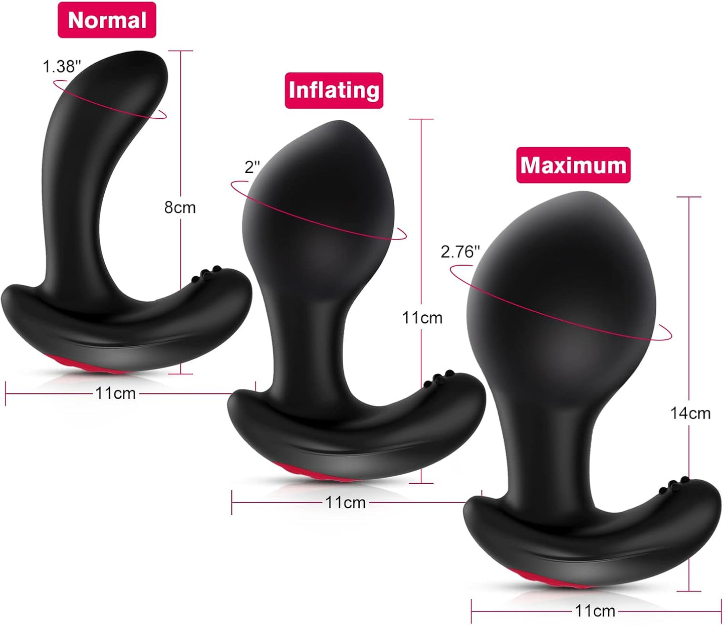 Vibrador anal inflable expandible