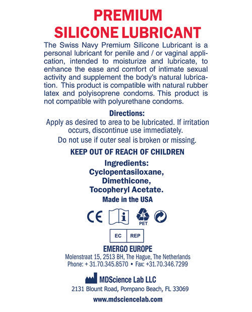 Lubricante de silicona Swiss Navy - 32 oz