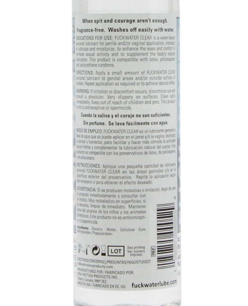 Joder Agua Transparente H2O - Botella de 4 oz