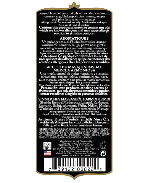 Huile Aromatique Kama Sutra - Mélange Harmonie 8 oz