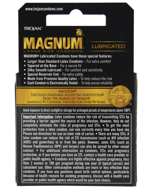 Condones Trojan Magnum - Caja de 3