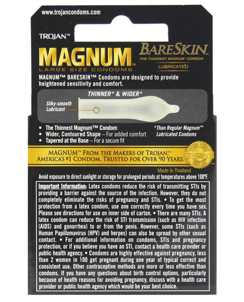 Préservatifs Trojan Magnum Bareskin - Paquet de 3