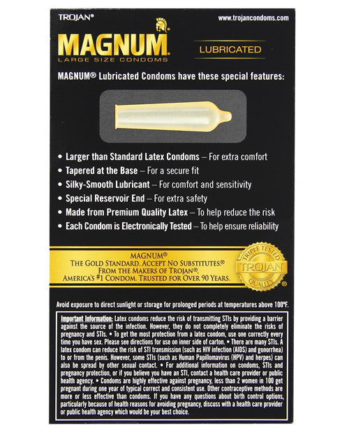 Préservatifs Trojan Magnum - Boîte de 12