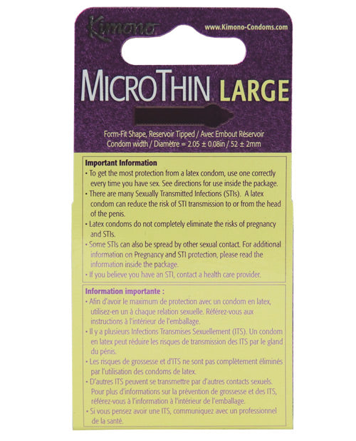 Kimono Micro Thin Grand Condom - Boîte de 3