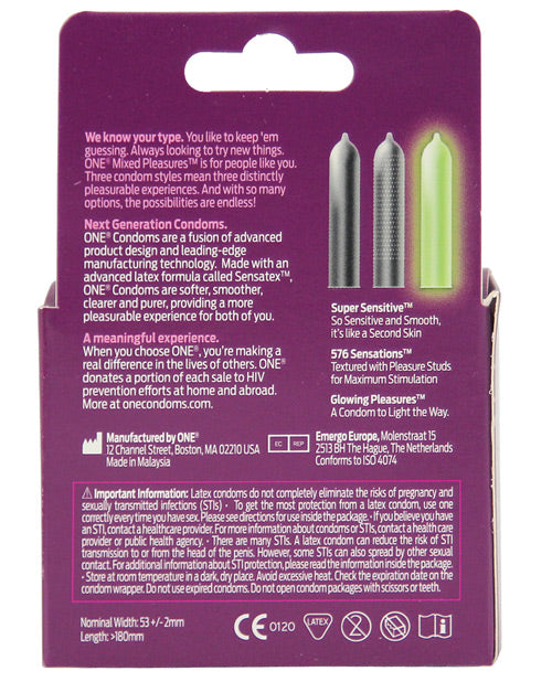 Un Paquete de Condones Placeres Surtidos - Caja de 3