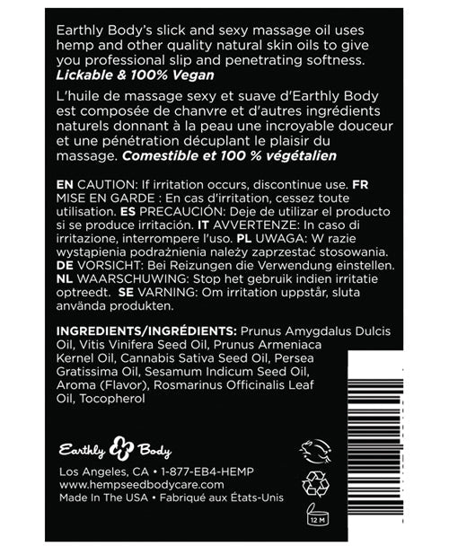 Aceite comestible para masajes Earthly Body - Mango 8 oz