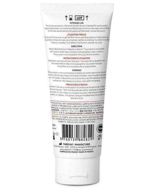 Lubricante con sabor a base de agua de EXSENS de París - Frambuesa