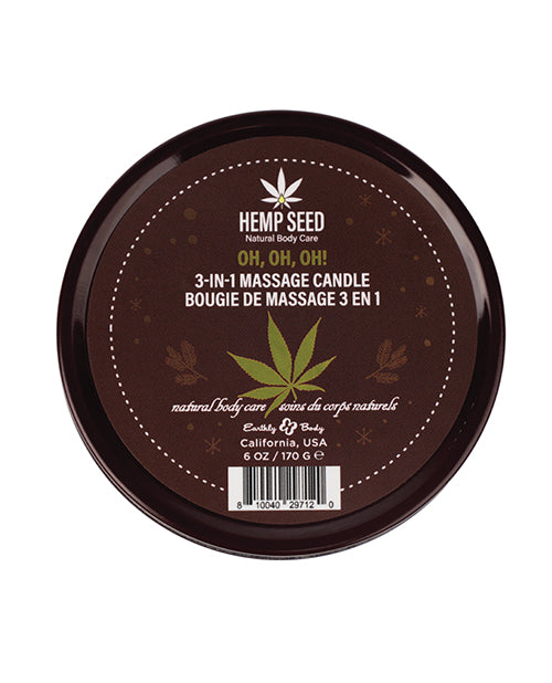 Earthly Body Bougie de massage 3-en-1 Collection Fêtes 2024 - 170 g Oh Oh Oh