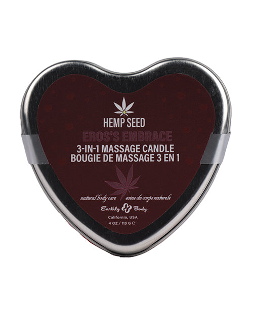 Earthly Body Bougie Cœur de massage 3-en-1 - 4 oz Eros Embrace