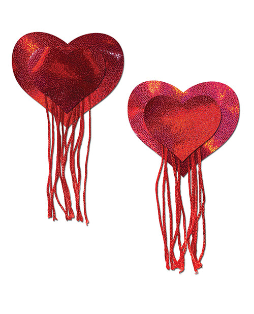 Borlas holográficas Pastease en forma de corazón - Rojo Talla única