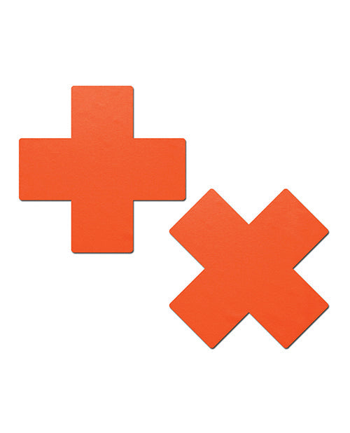 Cache-tétons Basic Plus X fluorescent à la lumière noire - Orange néon Taille unique