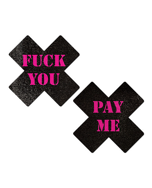 Pastease Premium Fuck You Pay Me Cruz - Negro/Rosa T/U