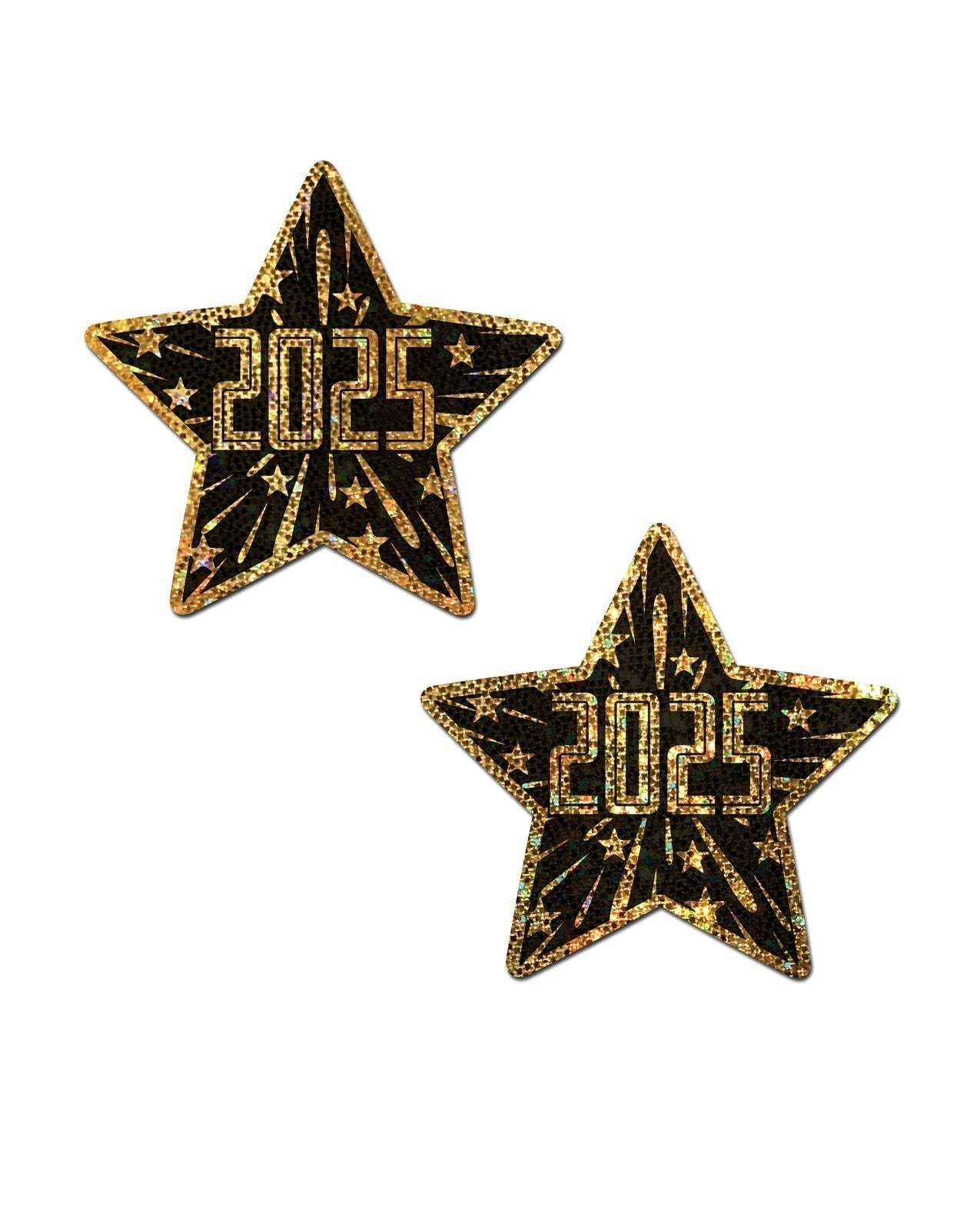 Cubrepezones Estrella Feliz Año Nuevo 2025 Pastease - Negro/Oro T/U