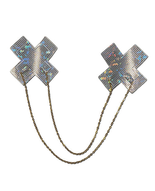 Plaques autocollantes Chains Disco Cross - Blanc T/U