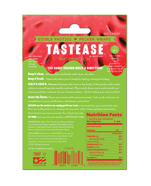Pasties et cache-seins comestibles Pasties Tastease et étuis à pénis - Pastèque T/U