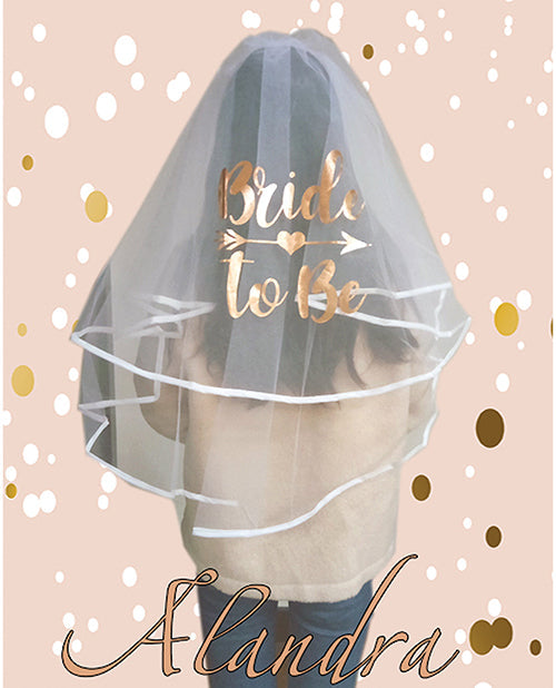 Voile de luxe future mariée - Or rose
