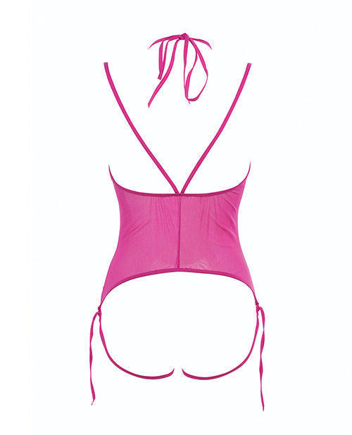 Body ajouré avec bonnet sous poitrine Allure Angelina rose vif S/M