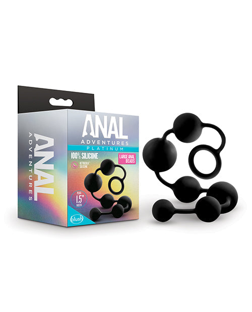 Blush Anal Adventures Perles anales en silicone platine – Grande noires