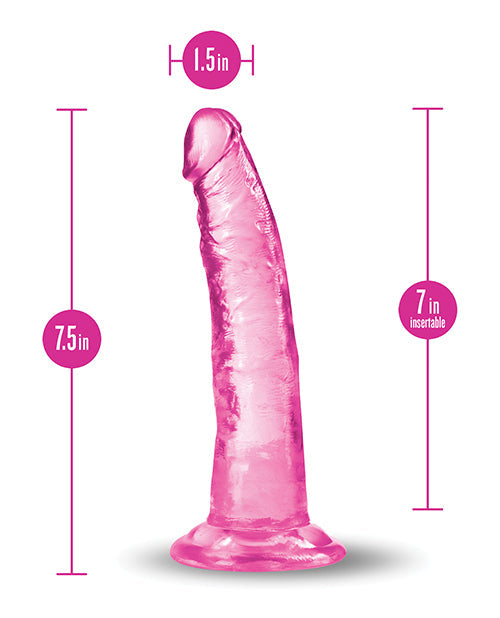Dildo realista Blush B Yours Plus | Dildo grande de 7" | Dildo rosa con ventosa