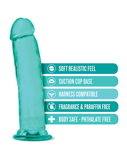 Dildo realista color carne | Dildo grande de 22,8 cm | Dildo de ventosa Thrill n Drill turquesa