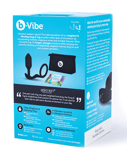 B-Vibe Vibrating Snug & Tug Mediano - Negro