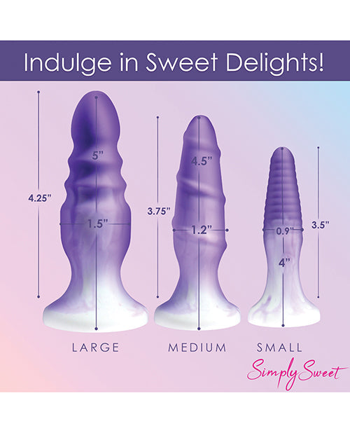 Juego de plugs anales de silicona Curve Toys Simply Sweet - Morado