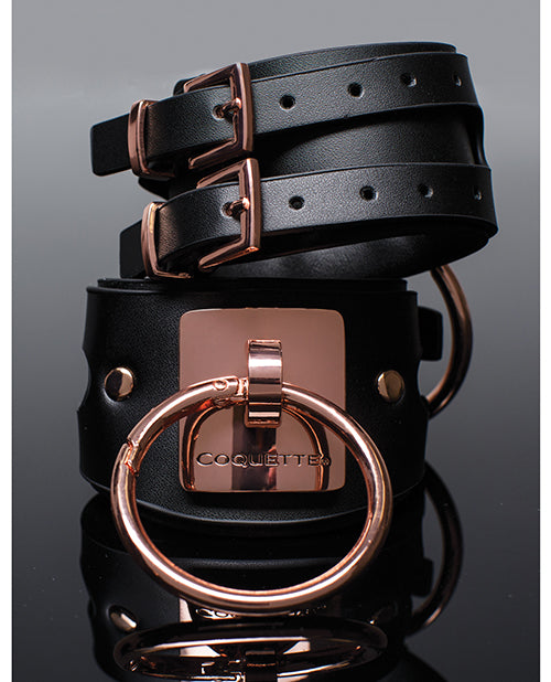 Esposas ajustables Pleasure Collection - Negro/Oro rosado