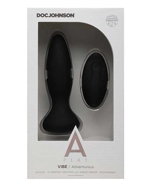A Play Plug Anal en Silicone Rechargeable Aventureux avec Télécommande - Noir